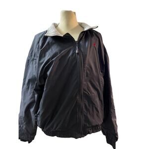 Cuffy’s of Cape Cod Navy Bomber Jacket Sherpa Lined Nautical Outerwear Medium